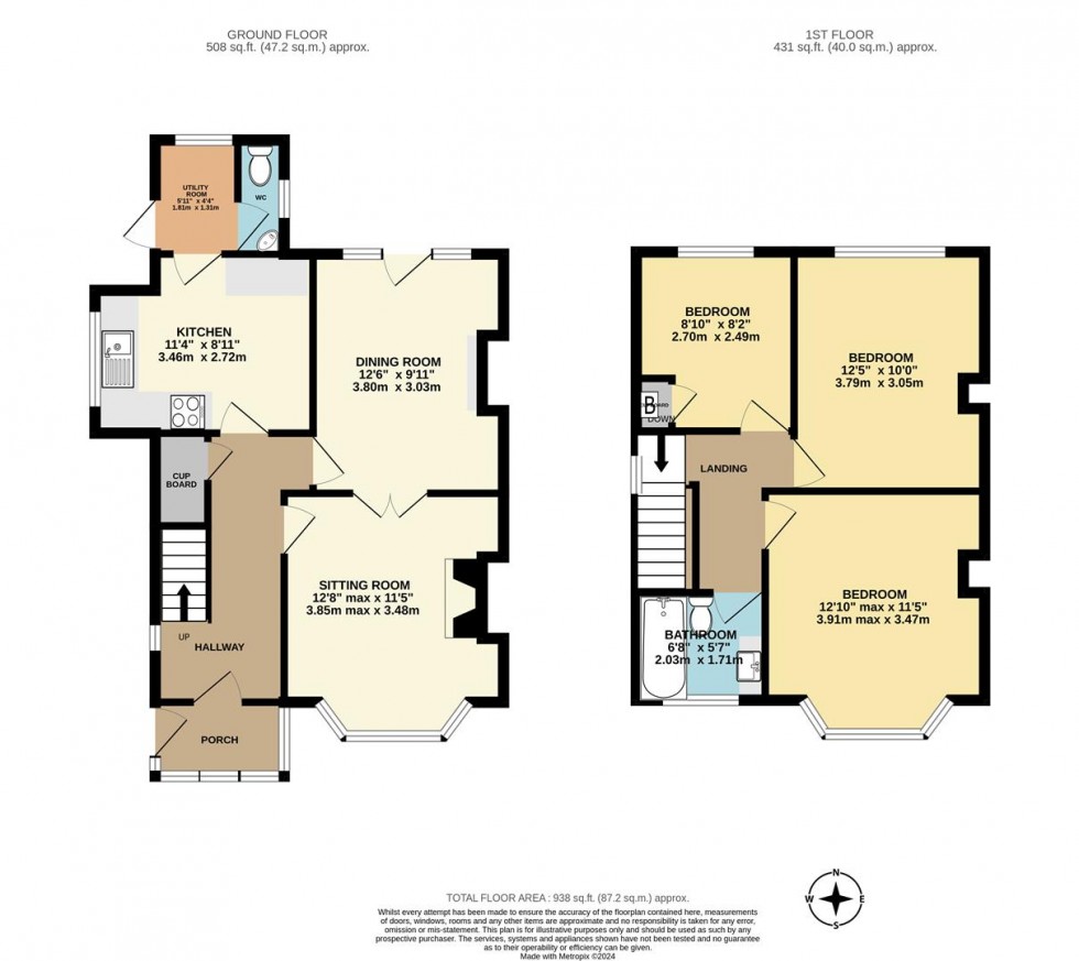 Floorplan for Melville Road, Churchdown, Gloucester